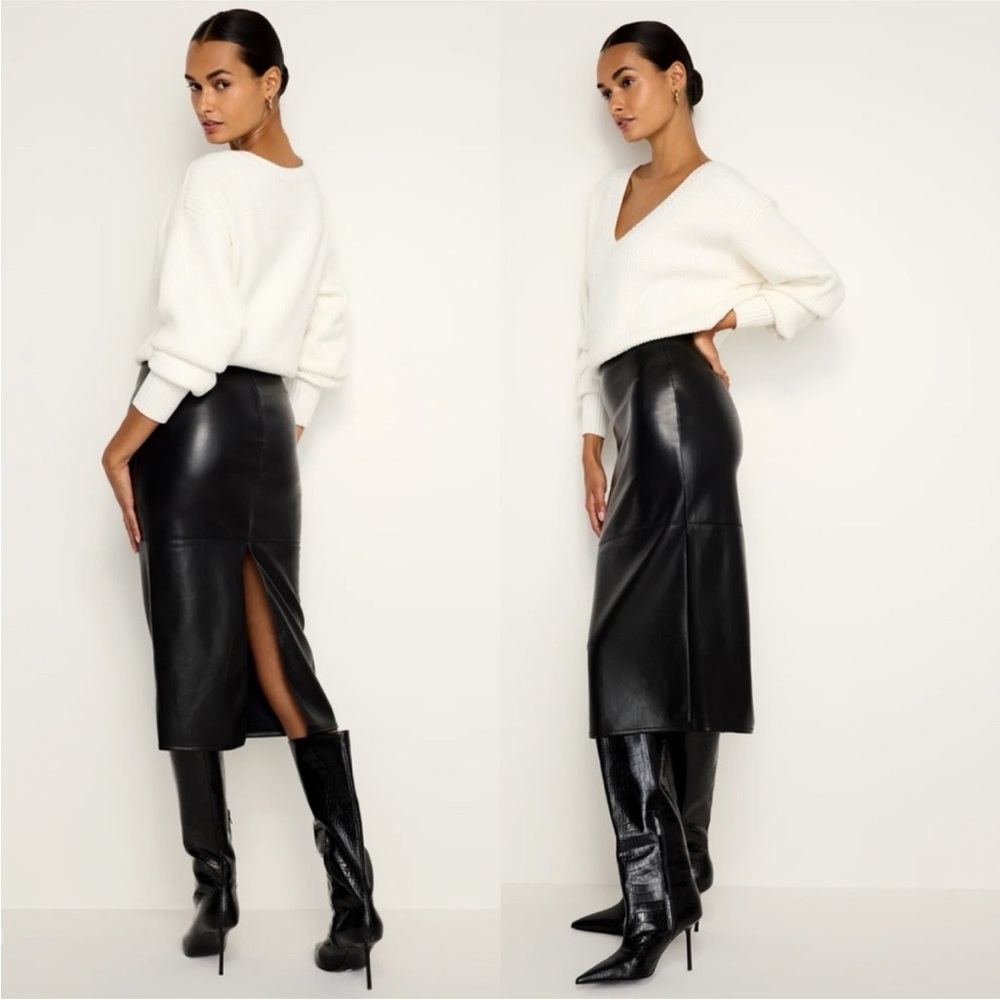 Good American Faux Leather Skirt